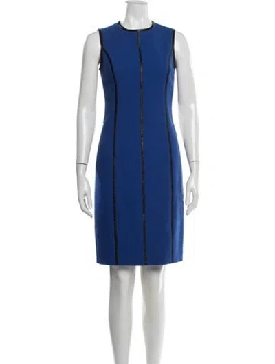 Pre-owned Michael Kors Virgin Wool Knee-length Dress In Blue