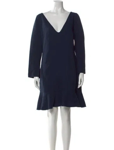 Pre-owned Michael Kors Virgin Wool Knee-length Dress In Blue