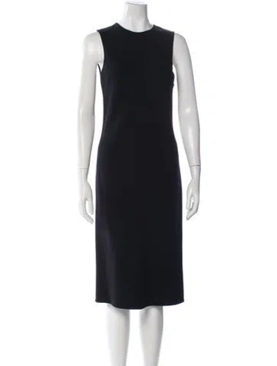 Pre-owned Michael Kors Virgin Wool Knee-length Dress In Blue