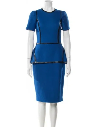 Pre-owned Michael Kors Virgin Wool Knee-length Dress In Blue