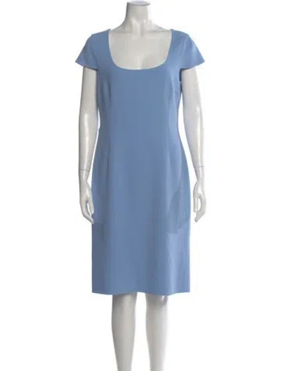 Pre-owned Michael Kors Virgin Wool Knee-length Dress In Blue