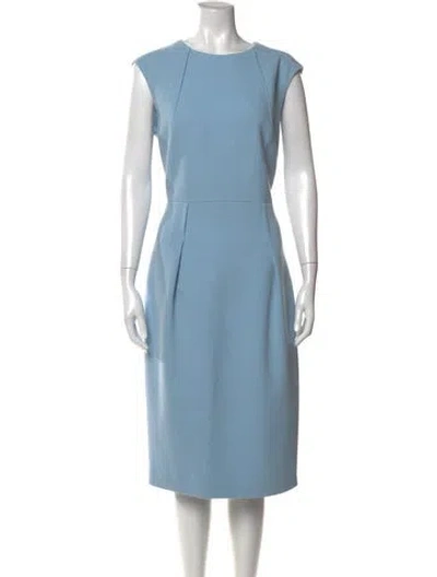 Pre-owned Michael Kors Virgin Wool Knee-length Dress In Blue