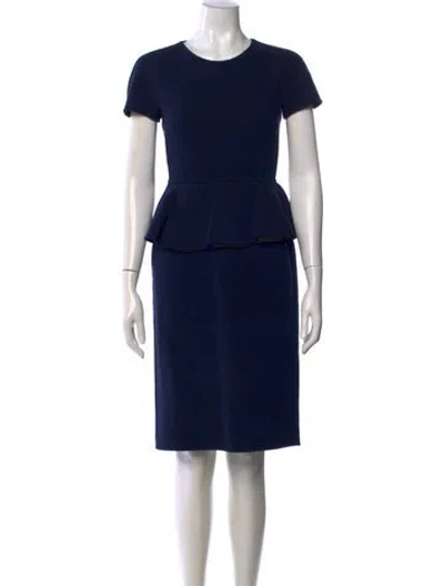 Pre-owned Michael Kors Virgin Wool Knee-length Dress In Blue