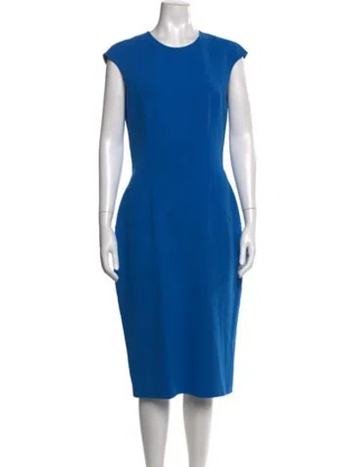 Pre-owned Michael Kors Virgin Wool Knee-length Dress In Blue