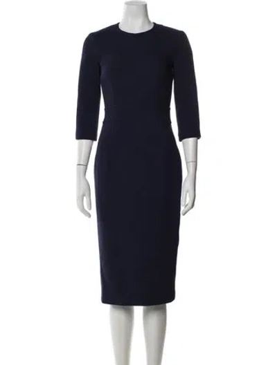 Pre-owned Michael Kors Virgin Wool Knee-length Dress In Blue