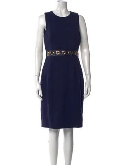 Pre-owned Michael Kors Virgin Wool Knee-length Dress In Blue