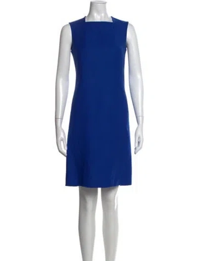 Pre-owned Michael Kors Virgin Wool Knee-length Dress In Blue