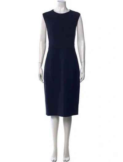 Pre-owned Michael Kors Virgin Wool Knee-length Dress In Blue