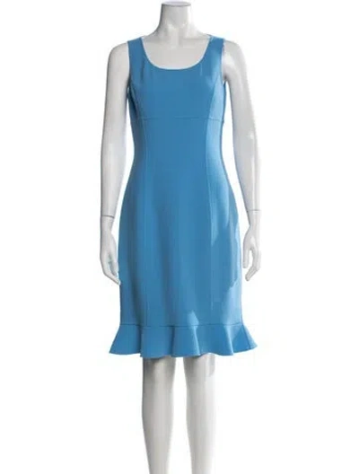 Pre-owned Michael Kors Virgin Wool Knee-length Dress In Blue