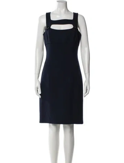 Pre-owned Michael Kors Virgin Wool Knee-length Dress In Blue