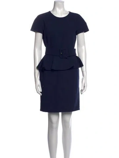 Pre-owned Michael Kors Virgin Wool Knee-length Dress In Blue