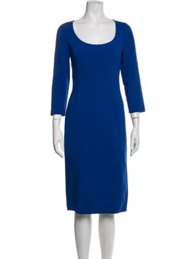 Pre-owned Michael Kors Virgin Wool Knee-length Dress In Blue