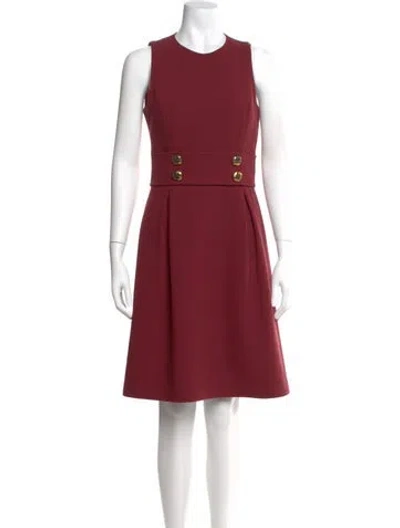 Pre-owned Michael Kors Virgin Wool Knee-length Dress In Burgundy