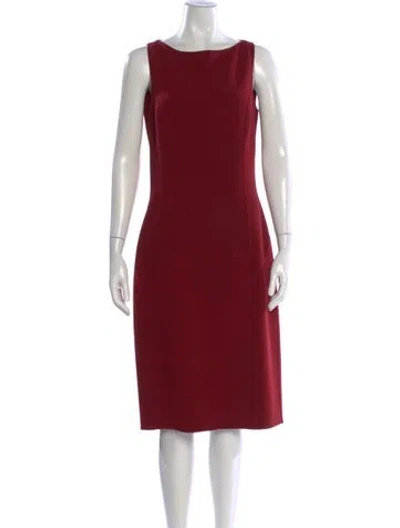 Pre-owned Michael Kors Virgin Wool Knee-length Dress In Burgundy
