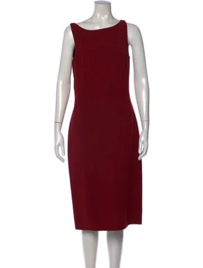 Pre-owned Michael Kors Virgin Wool Knee-length Dress In Burgundy
