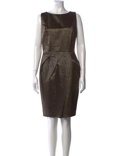 Pre-owned Michael Kors Virgin Wool Knee-length Dress In Gold/metallic