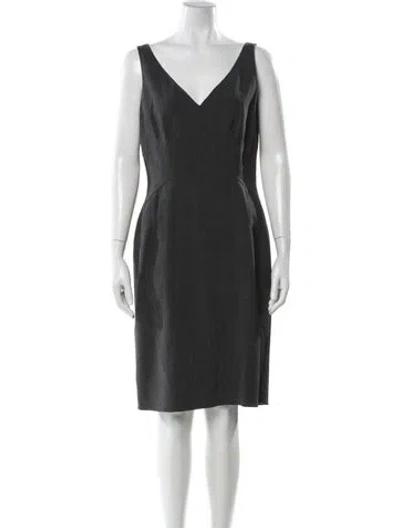 Pre-owned Michael Kors Virgin Wool Knee-length Dress In Gray