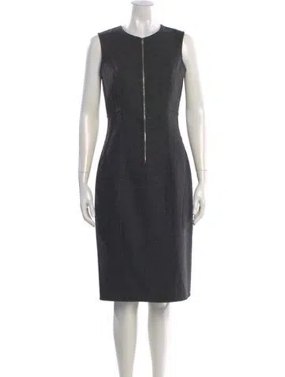 Pre-owned Michael Kors Virgin Wool Knee-length Dress In Gray