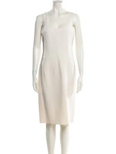 Pre-owned Michael Kors Virgin Wool Knee-length Dress In Neutral