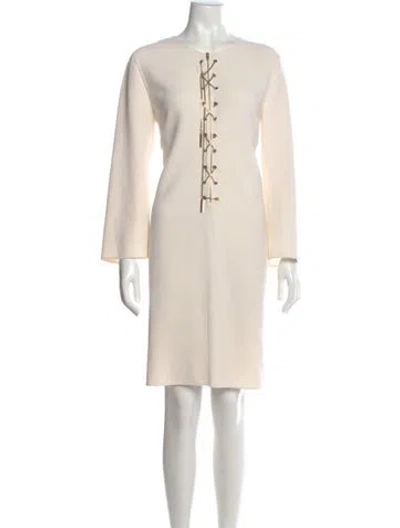Pre-owned Michael Kors Virgin Wool Knee-length Dress In Neutral