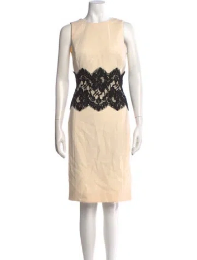 Pre-owned Michael Kors Virgin Wool Knee-length Dress In Neutral