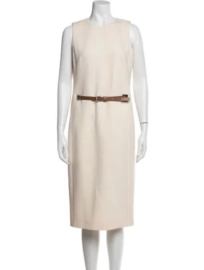 Pre-owned Michael Kors Virgin Wool Knee-length Dress In Neutral