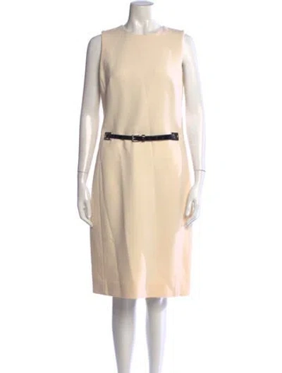 Pre-owned Michael Kors Virgin Wool Knee-length Dress In Neutrals