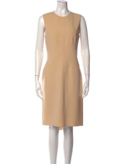Pre-owned Michael Kors Virgin Wool Knee-length Dress In Neutrals