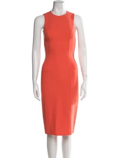 Pre-owned Michael Kors Virgin Wool Knee-length Dress In Orange