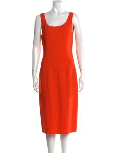 Pre-owned Michael Kors Virgin Wool Knee-length Dress In Orange