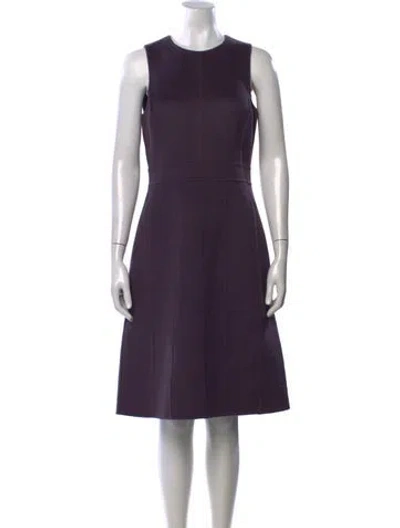 Pre-owned Michael Kors Virgin Wool Knee-length Dress In Purple