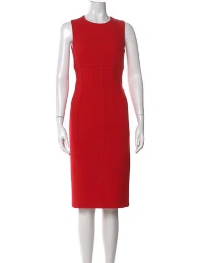 Pre-owned Michael Kors Virgin Wool Knee-length Dress In Red