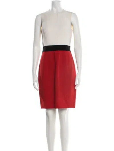 Pre-owned Michael Kors Virgin Wool Knee-length Dress In Red