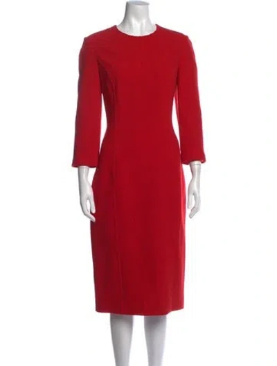 Pre-owned Michael Kors Virgin Wool Knee-length Dress In Red