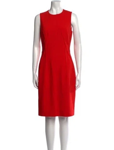 Pre-owned Michael Kors Virgin Wool Knee-length Dress In Red