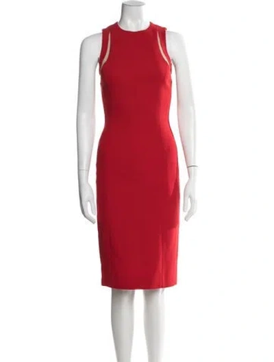 Pre-owned Michael Kors Virgin Wool Knee-length Dress In Red