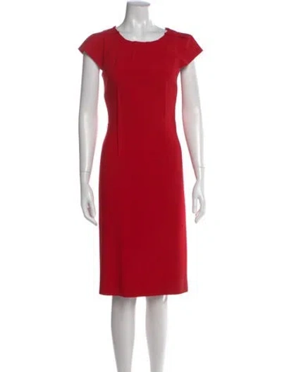 Pre-owned Michael Kors Virgin Wool Knee-length Dress In Red