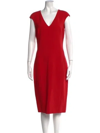 Pre-owned Michael Kors Virgin Wool Knee-length Dress In Red