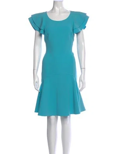Pre-owned Michael Kors Virgin Wool Knee-length Dress W/ Tags In Blue