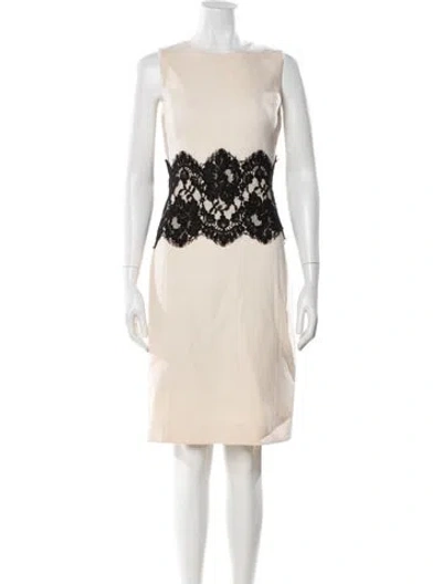 Pre-owned Michael Kors Virgin Wool Knee-length Dress In White