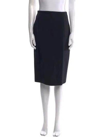 Pre-owned Michael Kors Virgin Wool Knee-length Skirt In Black