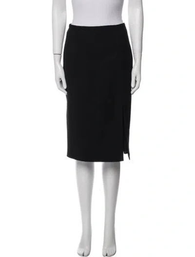 Pre-owned Michael Kors Virgin Wool Knee-length Skirt In Black