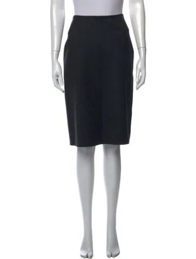 Pre-owned Michael Kors Virgin Wool Knee-length Skirt In Black