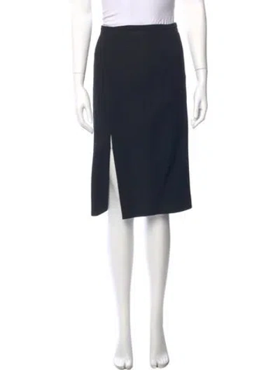 Pre-owned Michael Kors Virgin Wool Knee-length Skirt In Blue