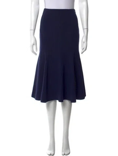 Pre-owned Michael Kors Virgin Wool Knee-length Skirt In Blue
