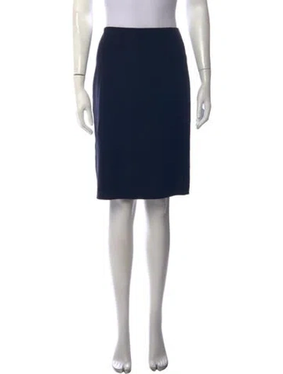 Pre-owned Michael Kors Virgin Wool Knee-length Skirt In Blue