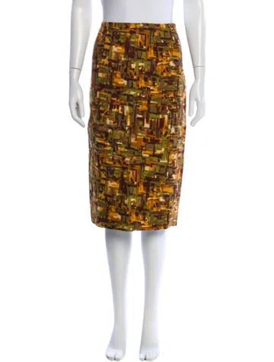 Pre-owned Michael Kors Virgin Wool Knee-length Skirt In Brown