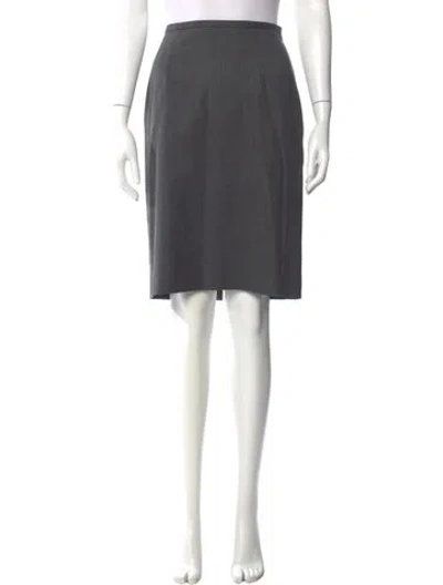 Pre-owned Michael Kors Virgin Wool Knee-length Skirt In Gray