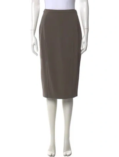 Pre-owned Michael Kors Virgin Wool Knee-length Skirt In Grey