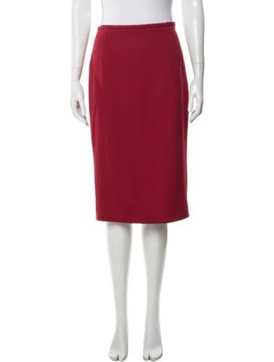 Pre-owned Michael Kors Virgin Wool Knee-length Skirt In Red